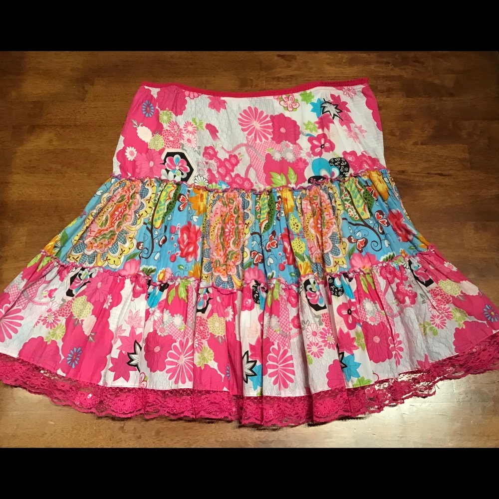 Women’s bright floral ZERO ZERO maternity skirt/ L - Picture 1 of 8